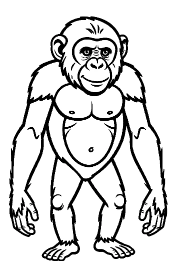 Playful Chimpanzee Standing Tall