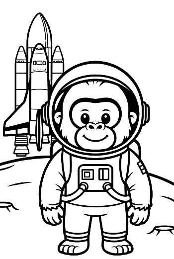 Easy Gorilla Coloring Page Printable