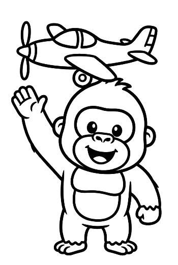 Easy Gorilla to Color Printable