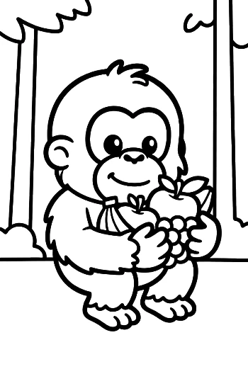 Cute Orangutan Coloring Page Printable