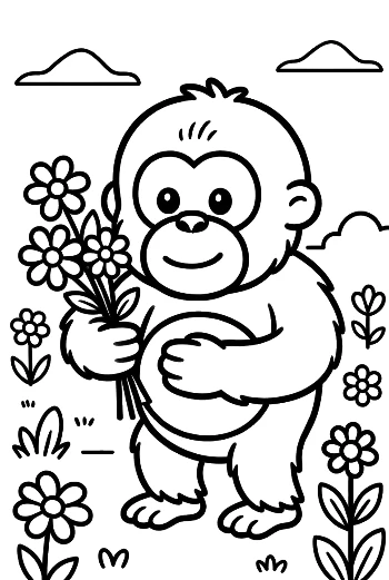 Cute Orangutan to Color Printable