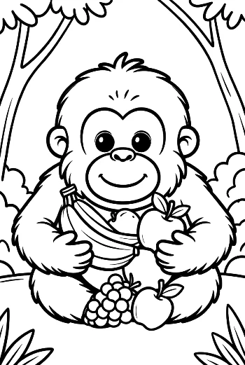 Download Orangutan to Color Printable