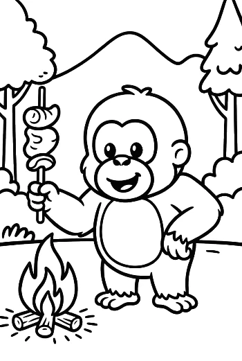 Easy Orangutan to Color Printable