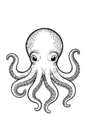 Cute Big-Eyed Octopus Illustration