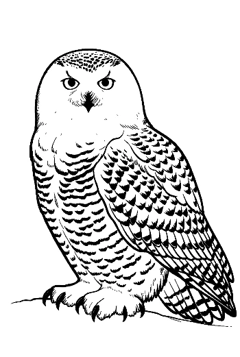 Intense Snowy Owl Perched on Snow