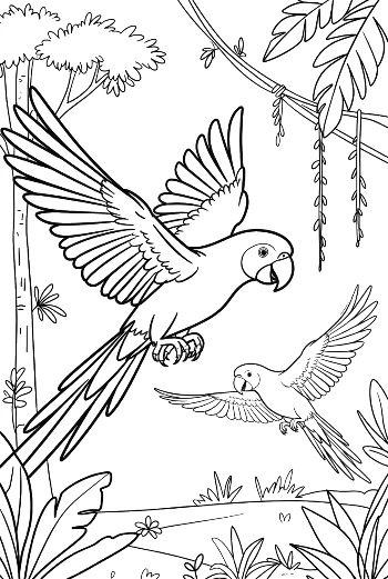 Graceful Cockatoo Bird in Flight with Wings Spread Wide Printable