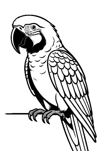 Majestic White Macaw Perched Alertly