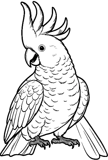 Proud Sulphur-Crested Cockatoo with Raised Crest