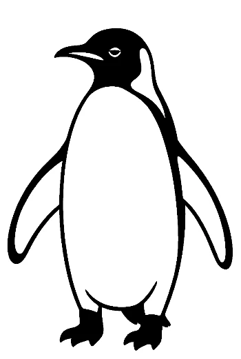 Sleepy Emperor Penguin Silhouette