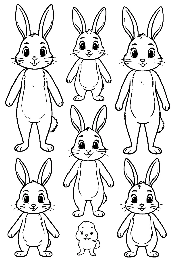 Adorable Jackrabbit Family Lineup