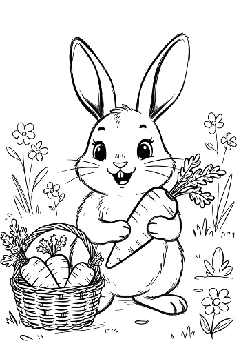 Bunny Rabbit Coloring Page Printable