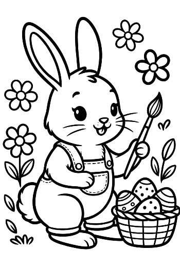 Cute Bunny Rabbit Coloring Sheet Printable