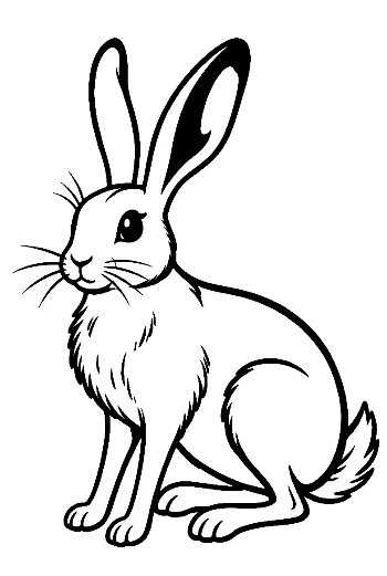 Cute Jackrabbit Sitting Alertly