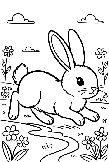 Easy Bunny Rabbit to Color Printable