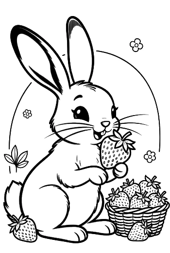 Gardener Jackrabbit Holding a Bunch of Freshly Picked Plants Printable