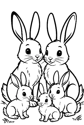 Happy Jackrabbit Family Portrait