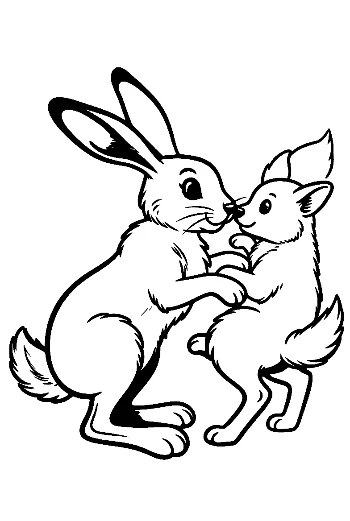 Jackrabbit Nuzzling Cute Pup