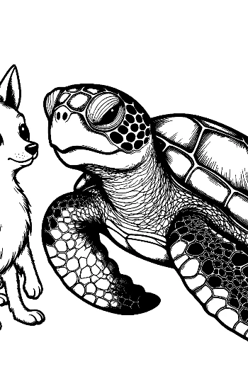Chihuahua and Green Sea Turtle Stare-Down