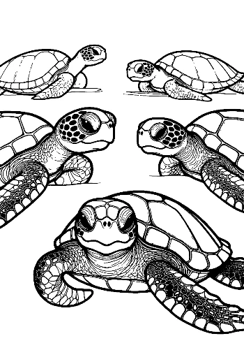 Cute Baby Sea Turtle Coloring Pages