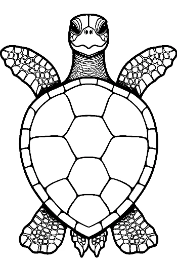 Green Sea Turtle Line Art