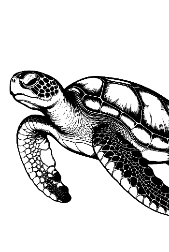 Green Sea Turtle Swimming Gracefully