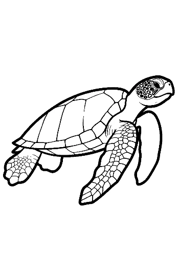 Hatchling Sea Turtle Line Art