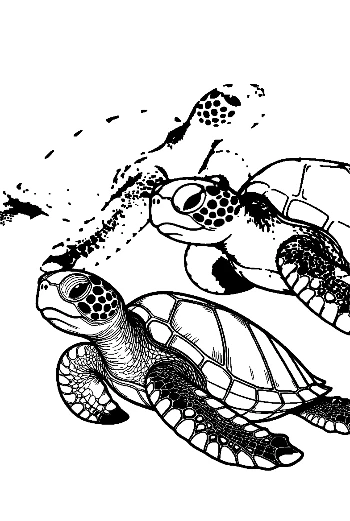 Hatchling Sea Turtles Racing to the Sea