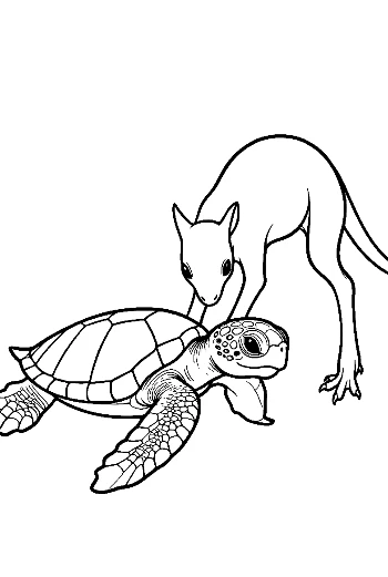Kangaroo and Baby Sea Turtle
