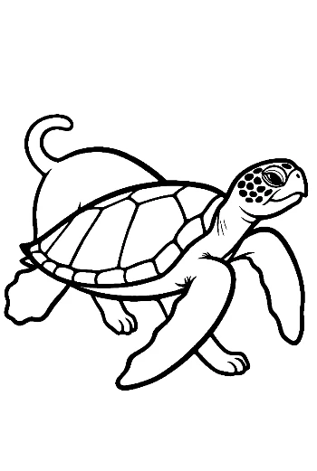 Playful Green Sea Turtle Swimming with Tail Flare