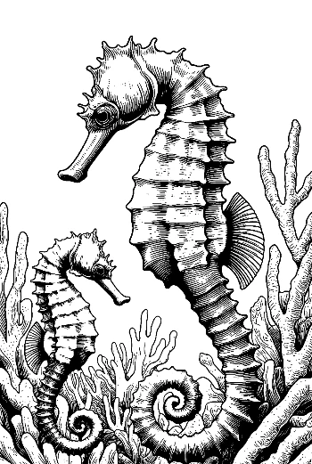 Seahorses Amid Coral Reefs