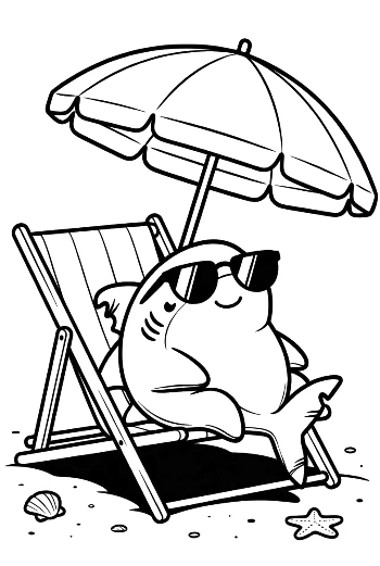 Cute Great White Shark Coloring Page Printable