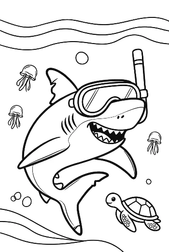Cute Great White Shark Printable