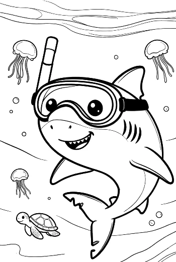 Download Great White Shark Coloring Printable