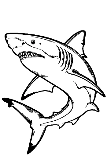 Fierce Great White Shark Leaping