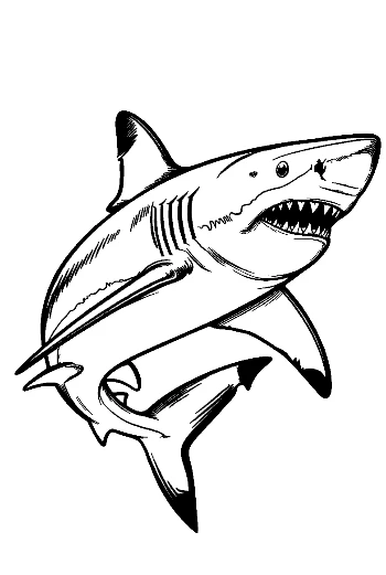 Fierce Great White Shark Leaping