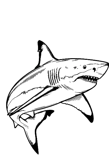 Fierce Great White Shark Leaping
