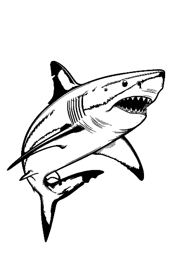 Fierce Great White Shark Lunging Forward