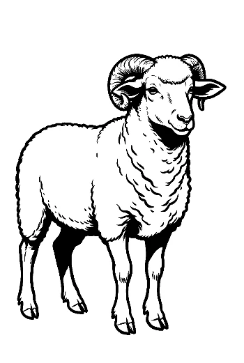 Woolly Ram Standing Proudly