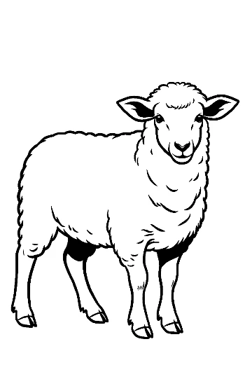 Woolly Sheep Standing Gracefully