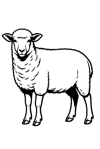 Woolly Sheep Standing Proudly