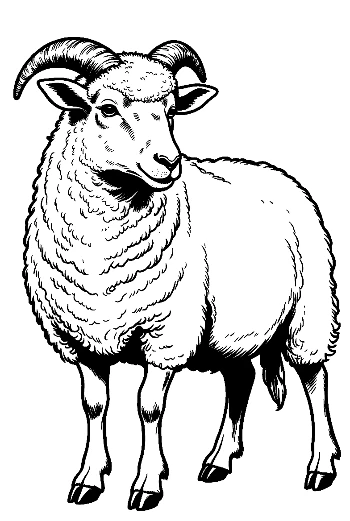 Woolly Sheep Standing Proudly
