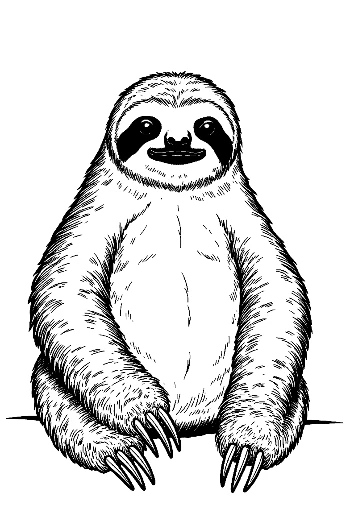 Charming Three-Toed Sloth Smiling