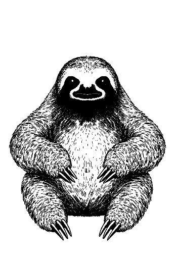 Cute Three-Toed Sloth Illustration