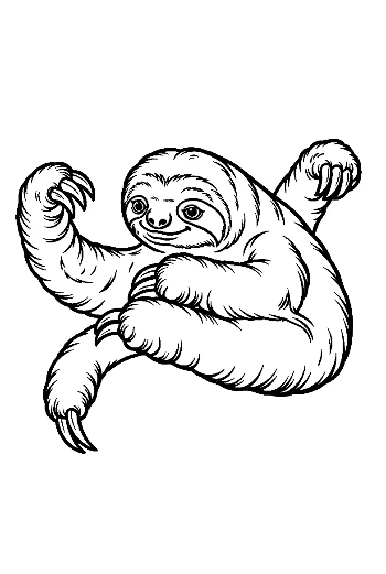 Playful Three-toed Sloth Striking a Pose