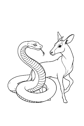 Coiled Python Embracing Gentle Deer