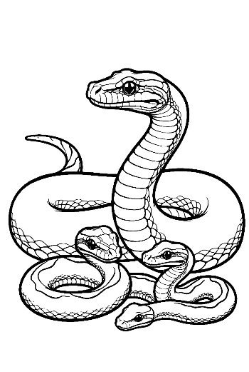 Coiled Python Family Illustration