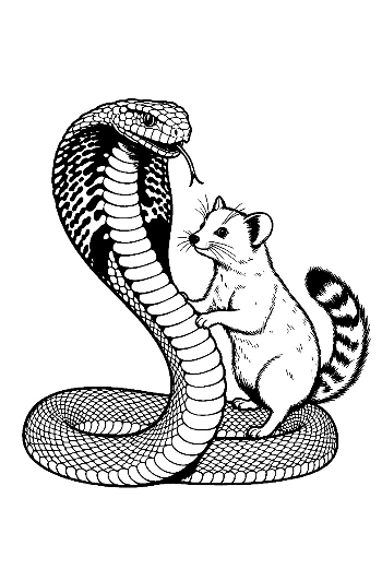 Friendly Cobra and Playful Gerbil Embrace