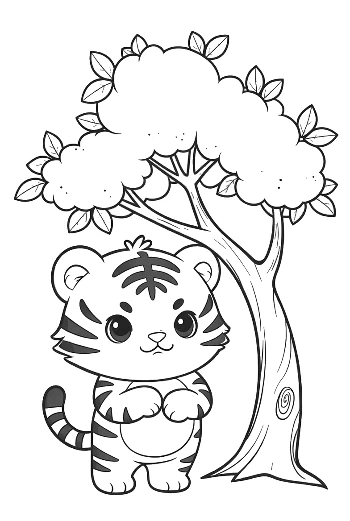 Bengal Tiger Coloring Page Printable