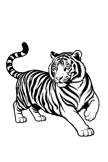 Bengal Tiger Stalking Forward