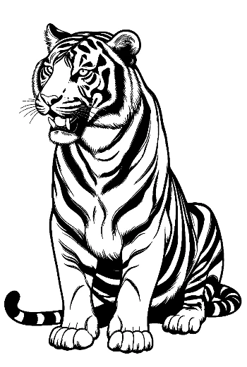 Fierce Bengal Tiger Roaring Boldly